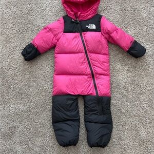 The North Face Fuchsia and Black Infant Snowsuit
